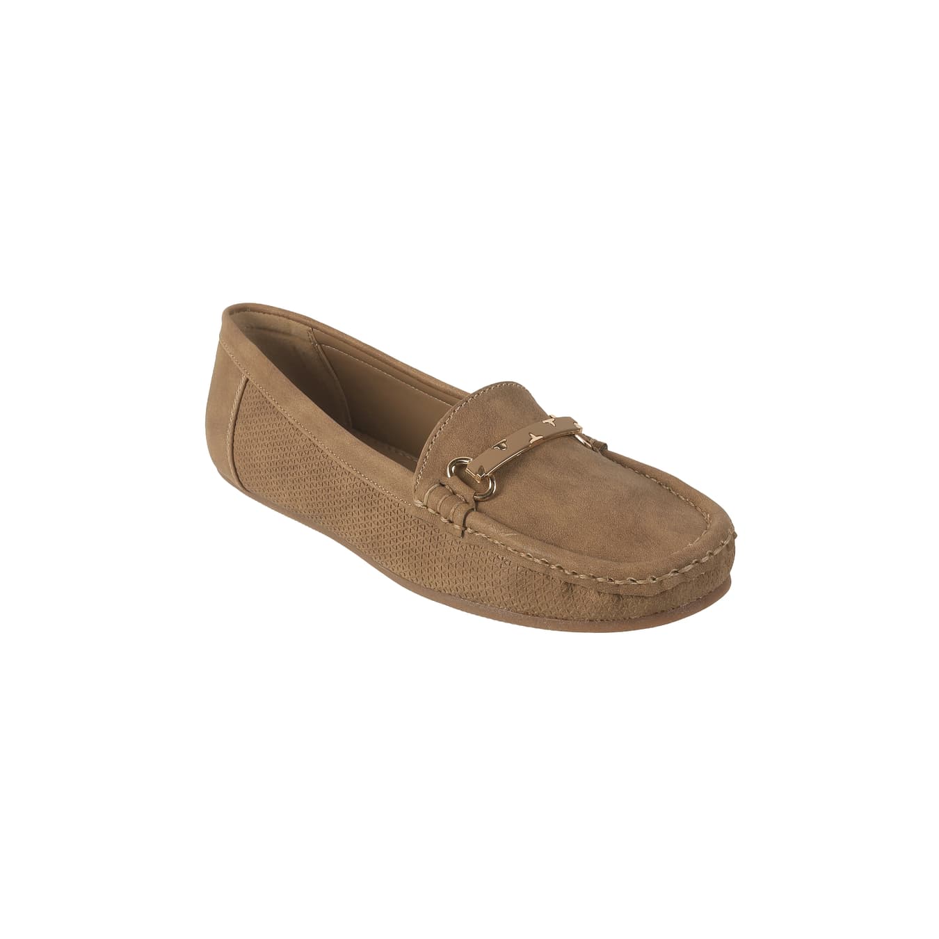 Women's Brown Casual Round Toe Synthetic Flats