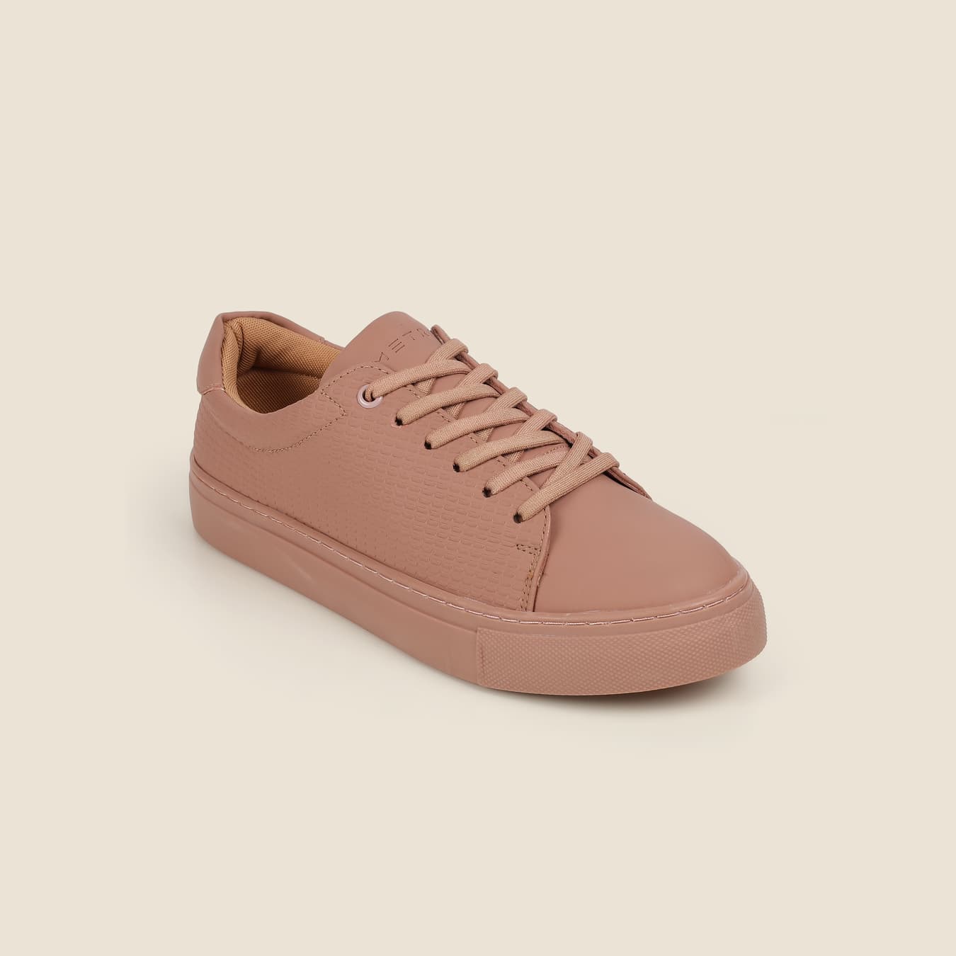 Women's Pink Casual Round Toe Synthetic Sneakers