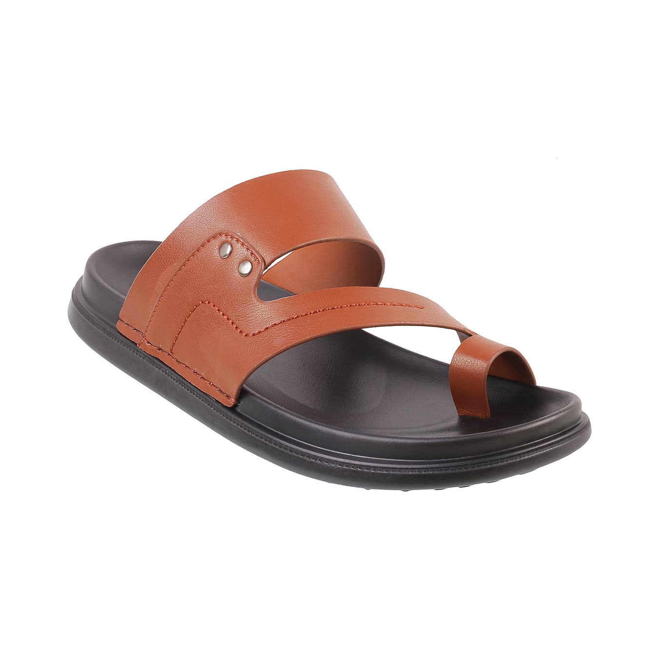 Men's Tan Casual Round Toe Synthetic Sandals