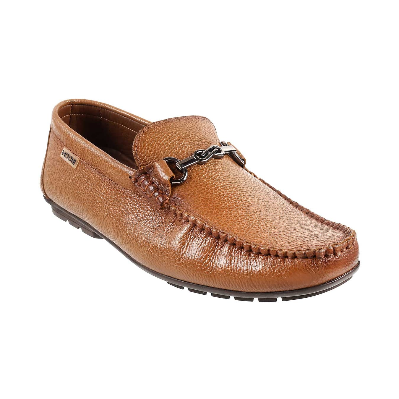 Men's Tan Casual Round Toe Leather Casual Shoes