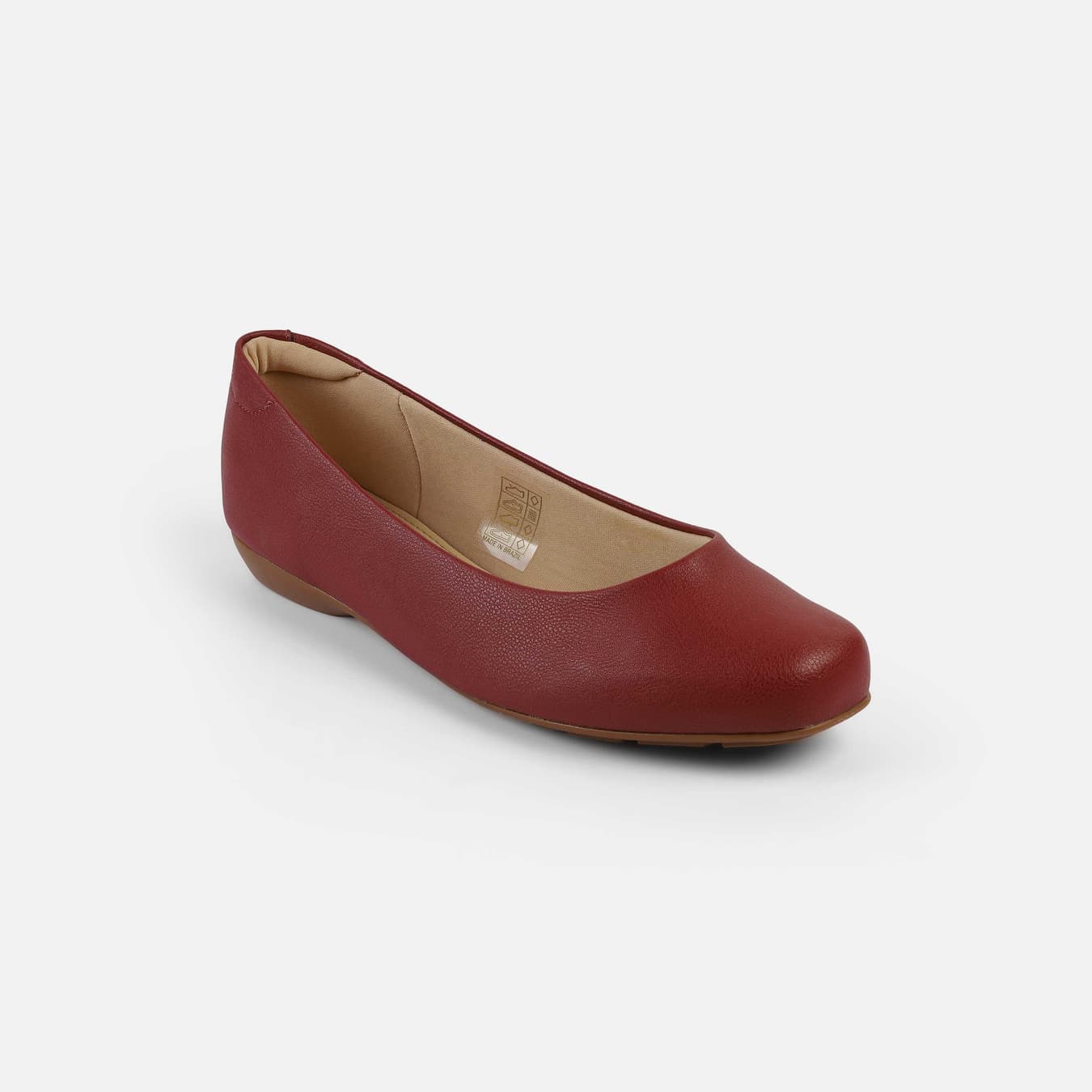 Women's Red Formal Round Toe Synthetic Flats