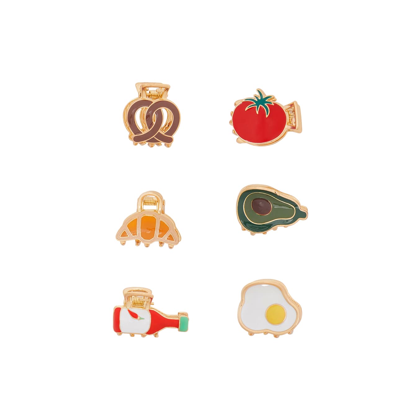 Women's Multicolor Mini Brunch Hair Claw Clips Pack of 6