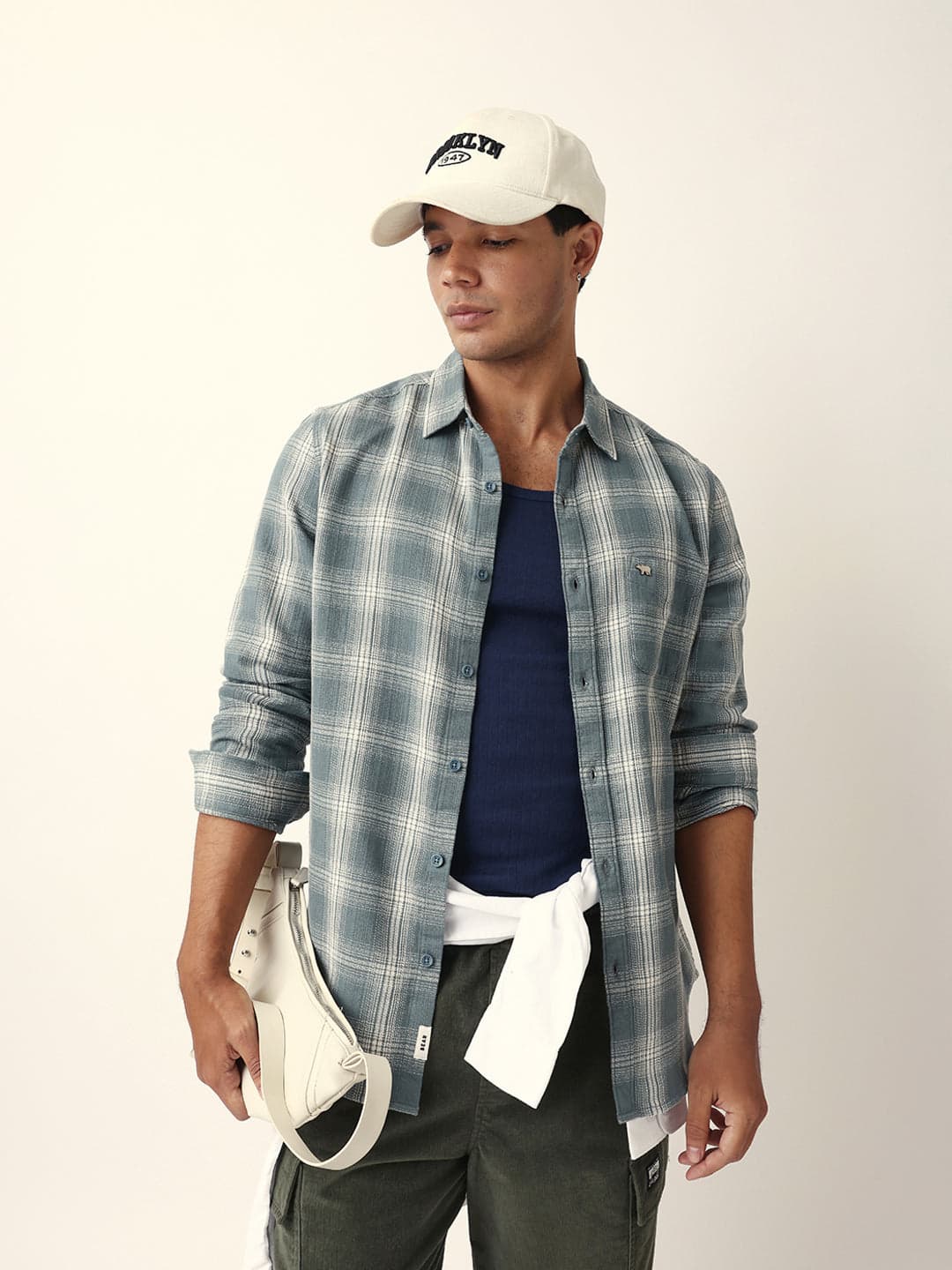 Men's Multicolor Woven Checkered Slim Fit Casual Shirt