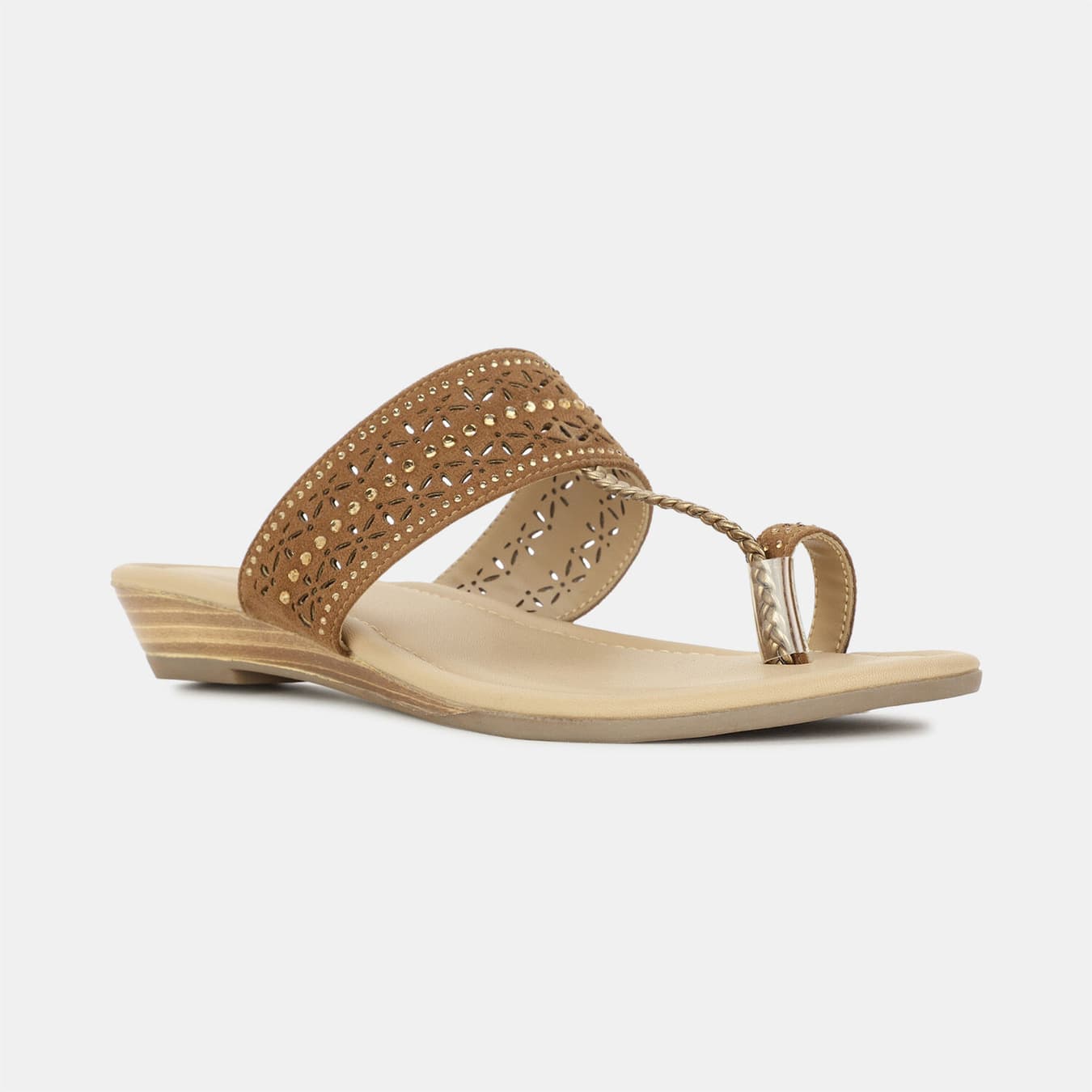 Women's Brown Casual Synthetic Kolhapuri Chappal