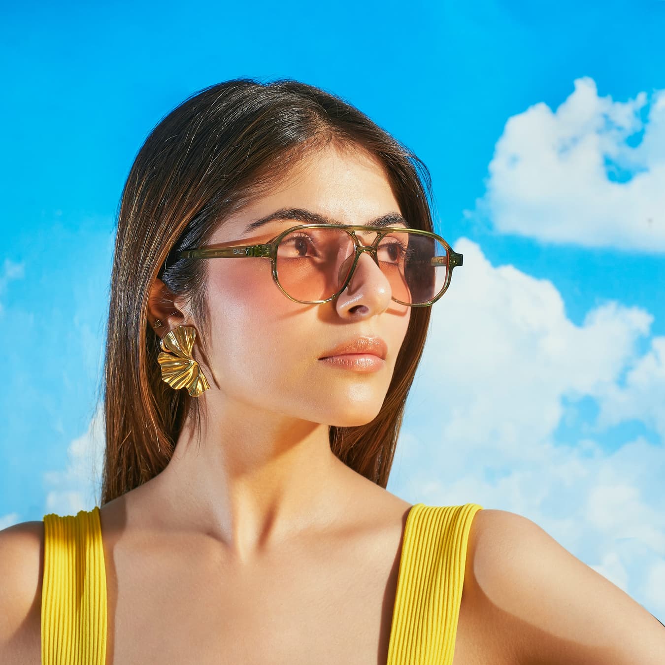 Women's Pink Smart Casual Matcha Blush Sqaure Sunglasses