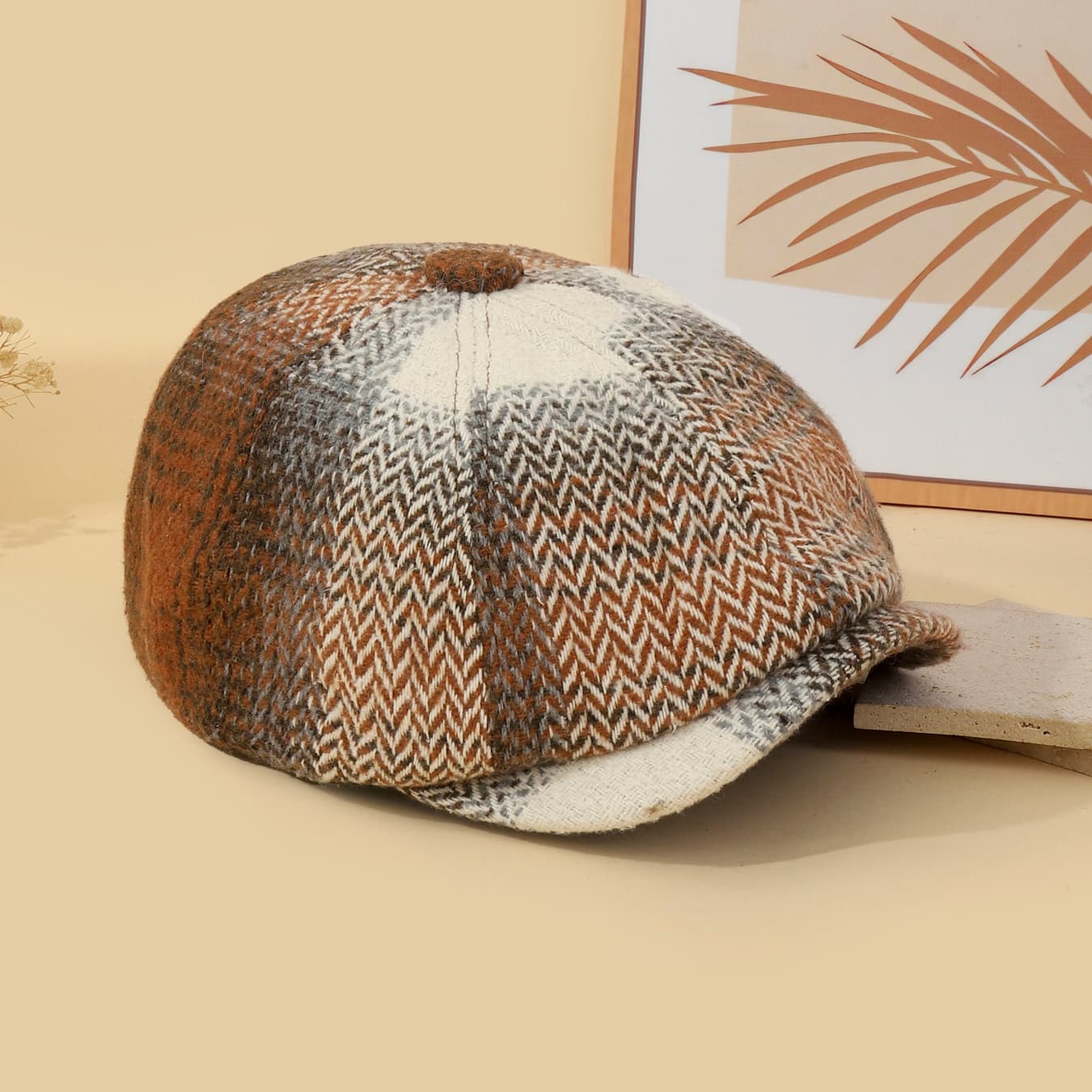 Women's Brown The Gatsby Tweed Cap