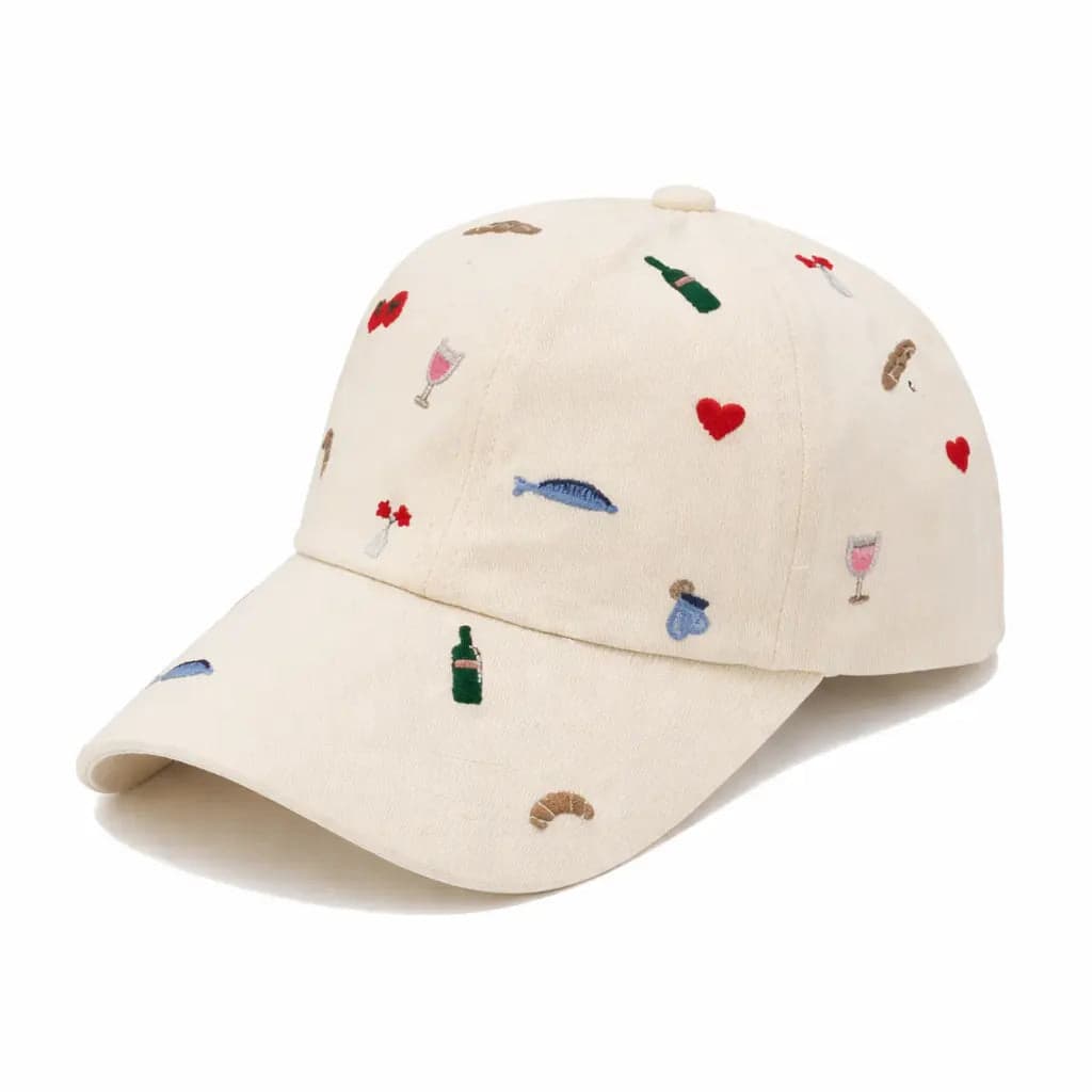 Women's Beige La Vie Leisure Cotton Embroidered Cap