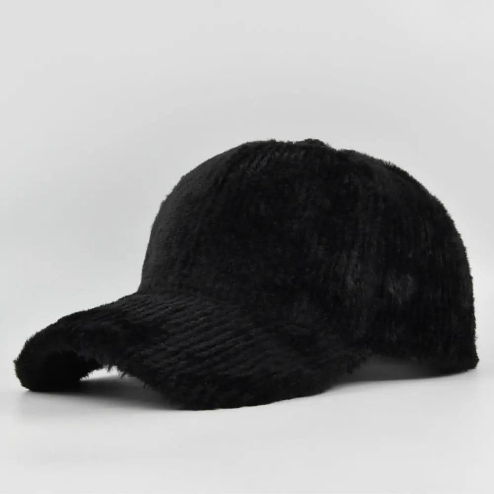 Women's Black Cloud Soft Fuzzy Cotton Baseball Cap