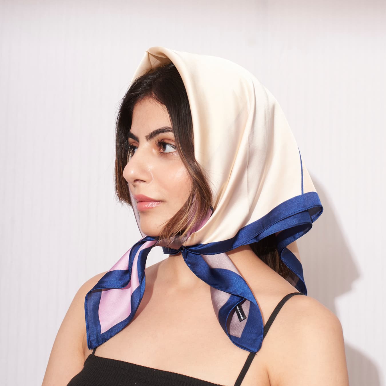 Women's Cream Casual Mist Block Scarf