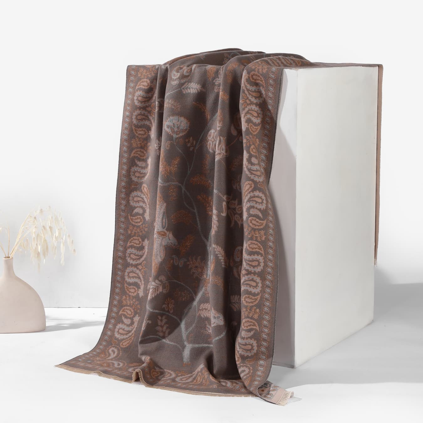 Women's Brown Casual Desert Bloom Paisley Shawl