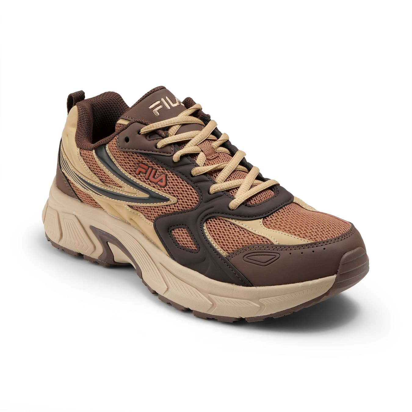 Men's Brown Casual Round Toe Lace-Up Sneakers