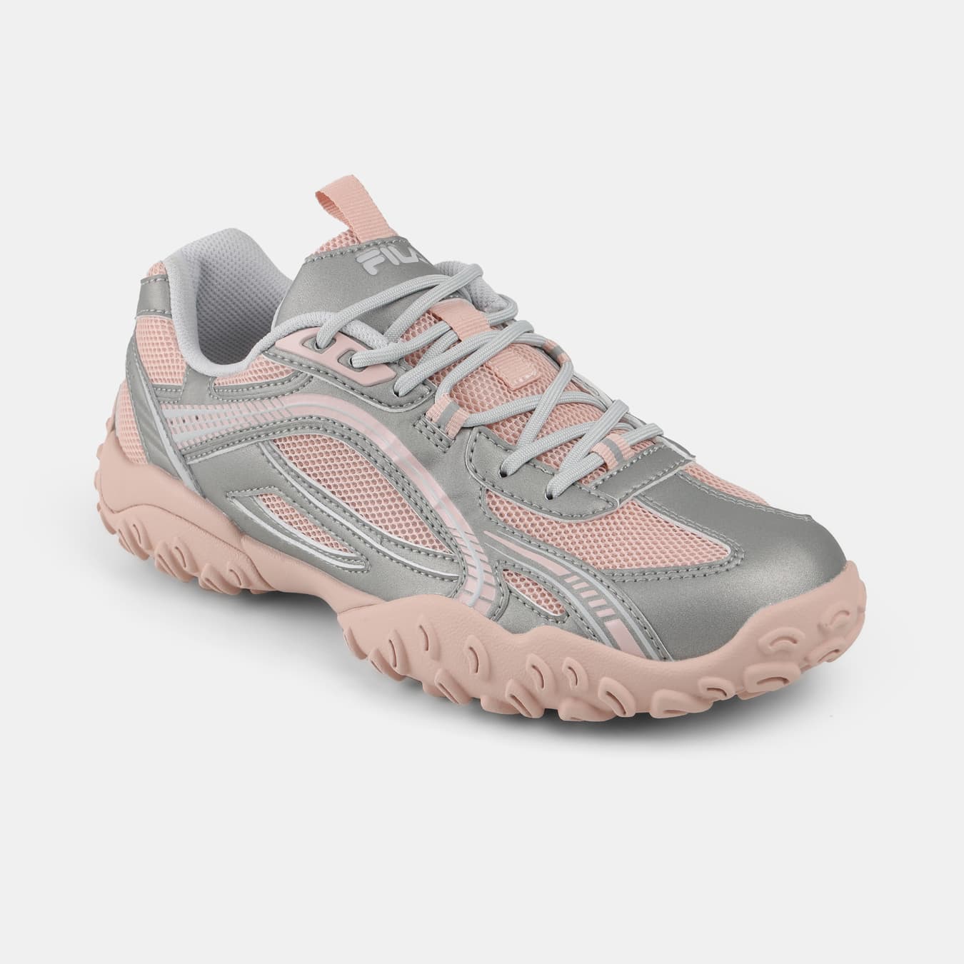 Women's Pink Casual Round Toe Lace-Up Sneakers