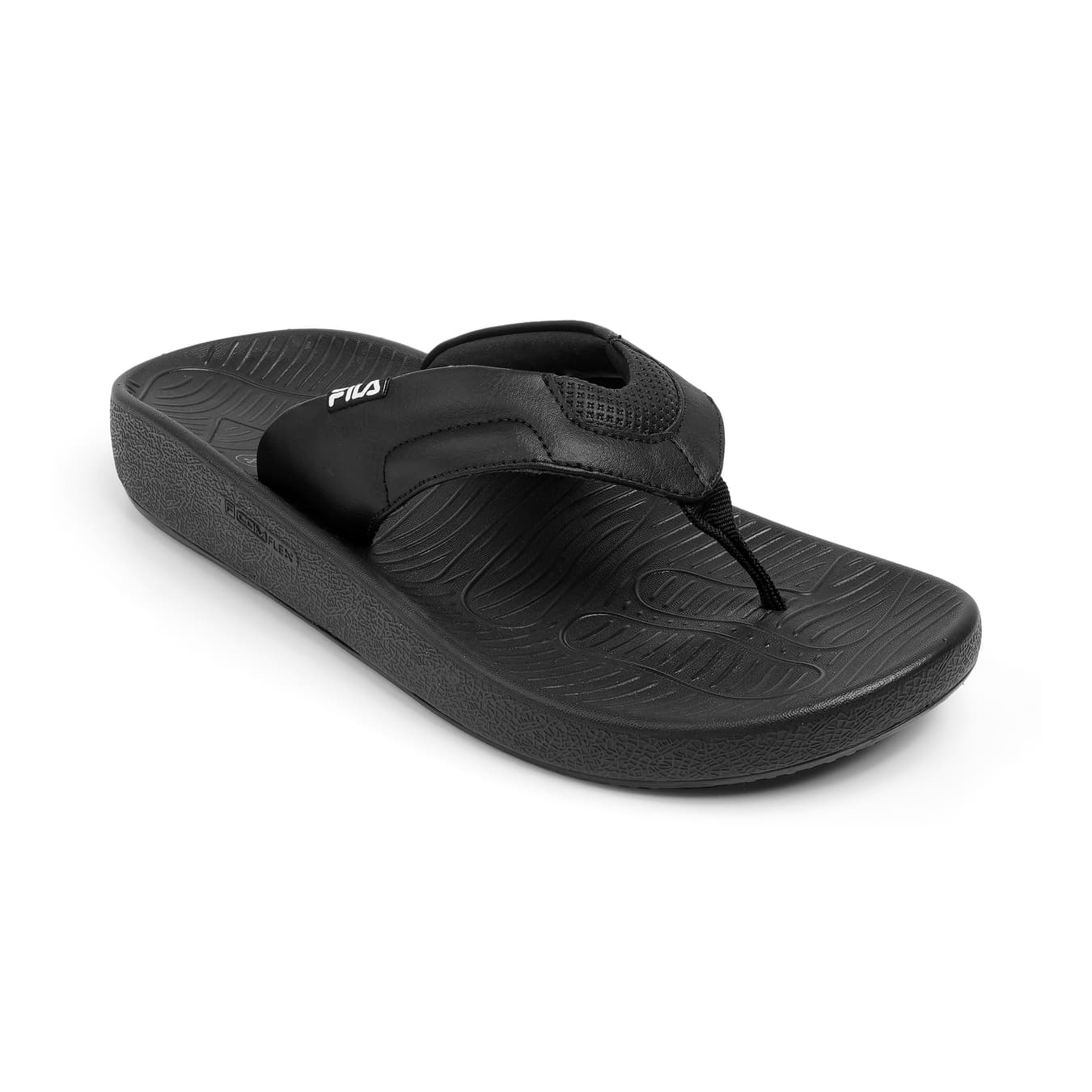 Men's Black Casual Round Toe Slip-On Flip-Flops