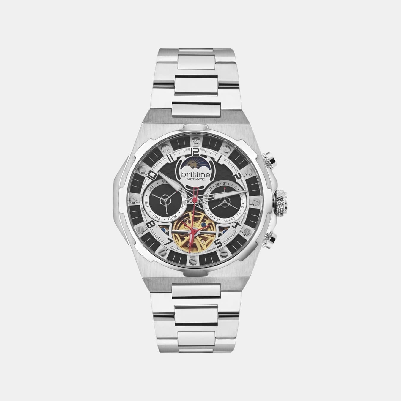 Taurus Men's Automatic Black Dial Multi-Function Metal Watch 489-M10401