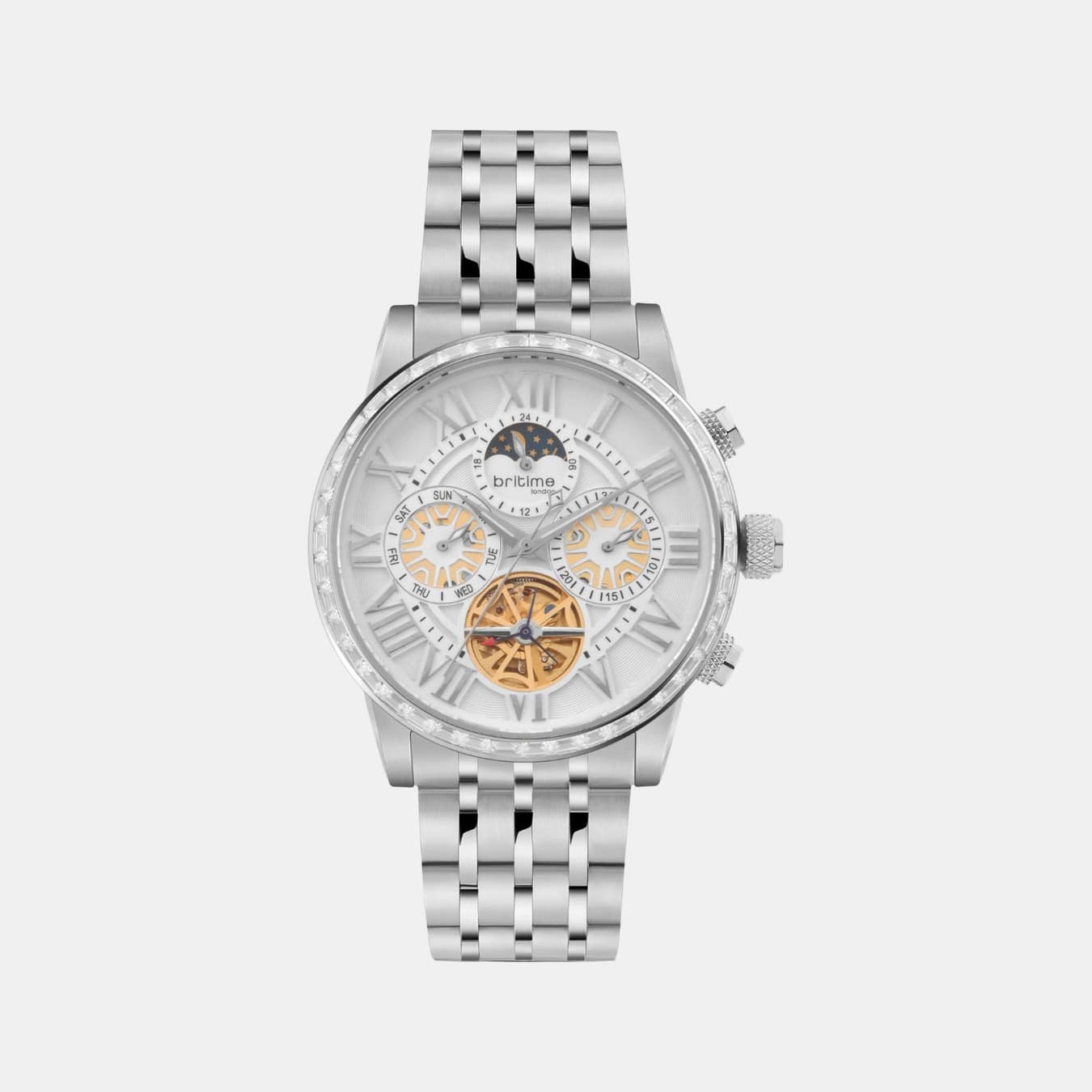 Orbit Men's Automatic Silver Dial Multi-Function Metal Watch 574-M10301