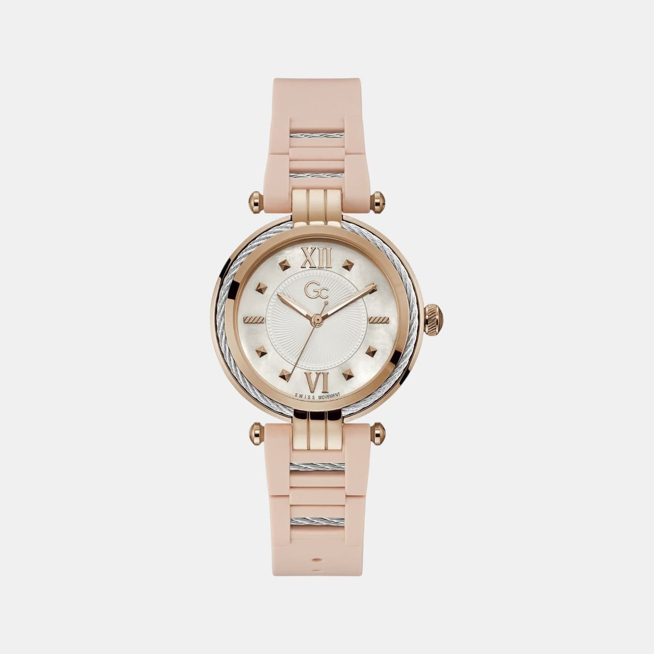 CableBijou Women's Quartz White Dial Analog Silicone Watch Y56005L1MF