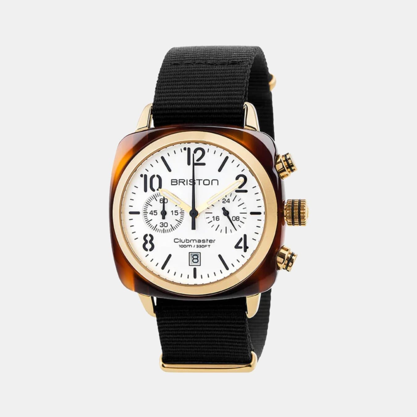 Clubmaster Classic Men's Quartz White Dial Chronograph Leather Watch 17140.PYA.T.2.NB