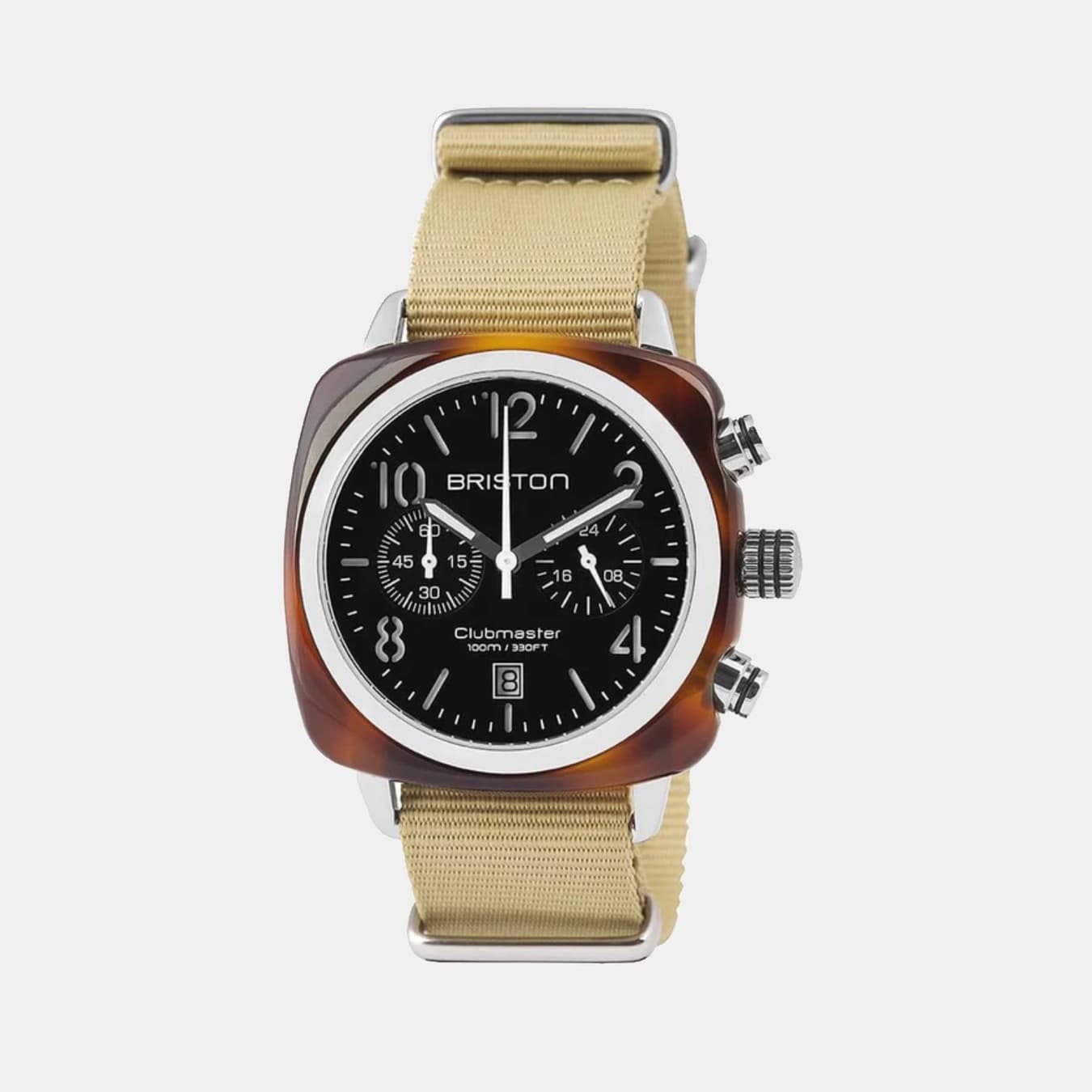 Clubmaster Classic Women's Quartz Black Dial Chronograph NATO Watch 13140.SA.T.1.NK