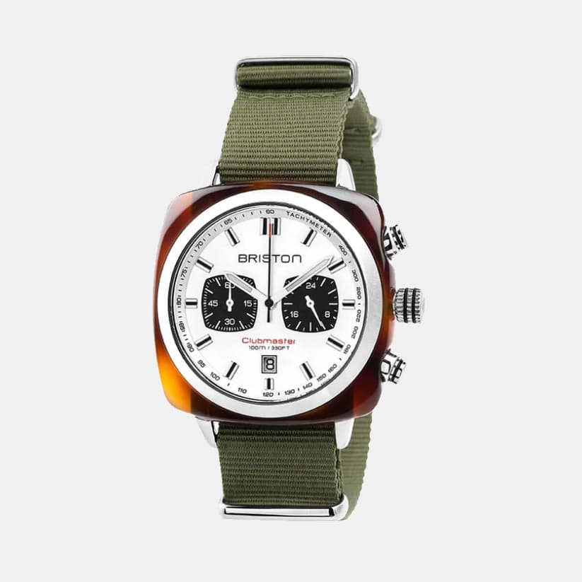 Clubmaster Sport Men's Quartz White Dial Chronograph NATO Watch 17142.SA.TS.2.NGA