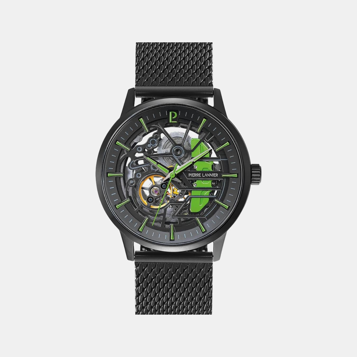 Paddock Men's Automatic Black Dial Analog Mesh Watch 345A479