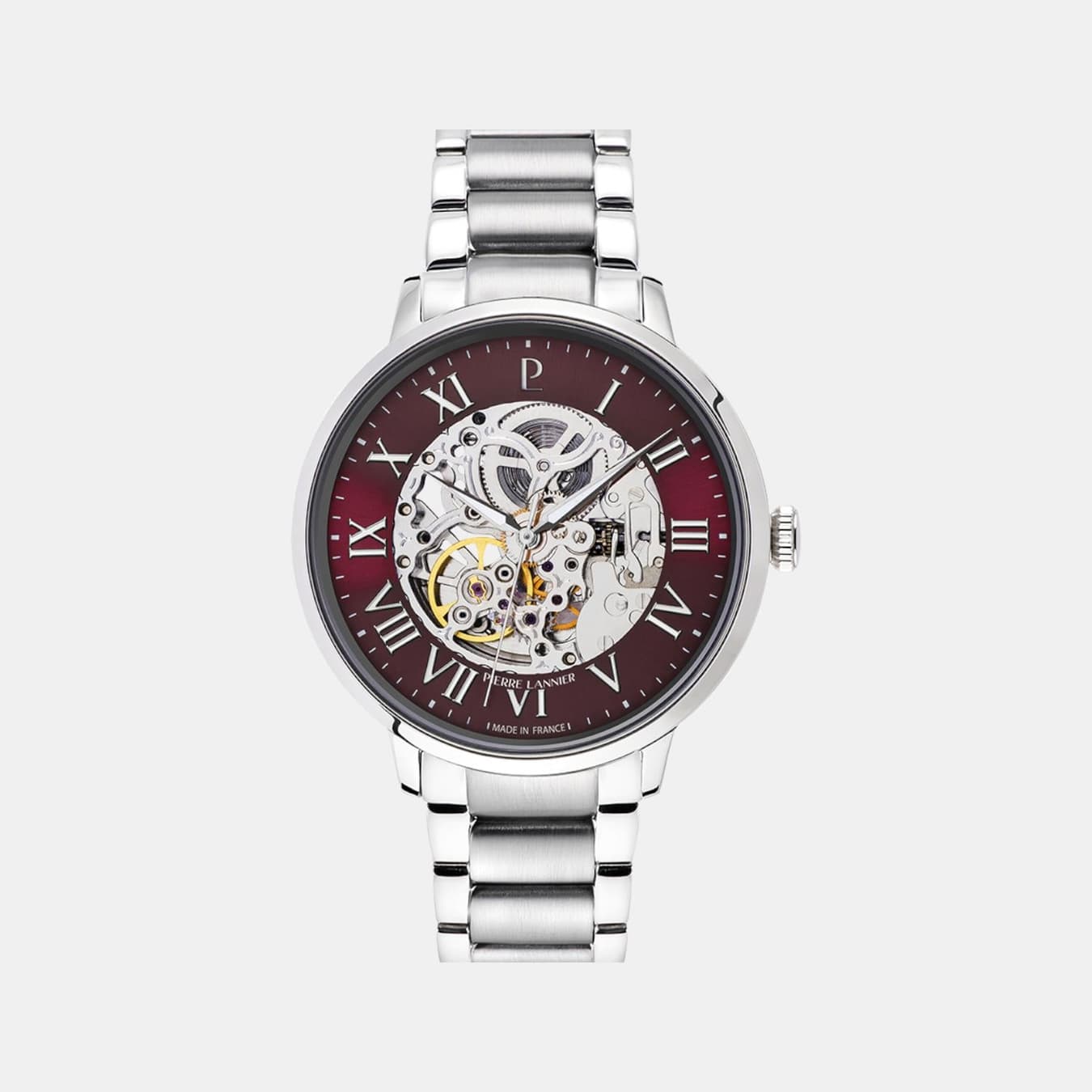 Automatic Men's Automatic Burgundy Dial Analog Stainless Steel Watch 317B151