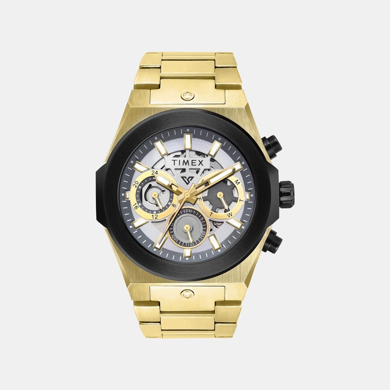 Fashion Men's Quartz Silver Dial Multi-Function Stainless Steel Watch TWEG26101