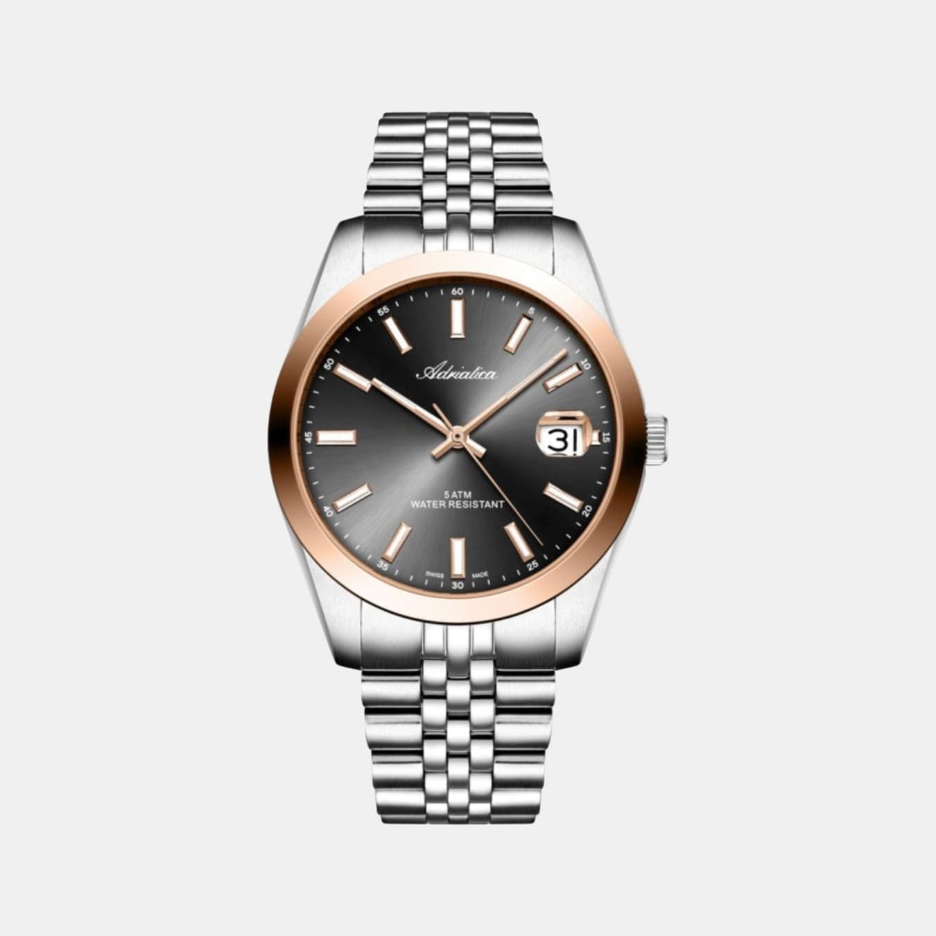 Men's Quartz Gun Dial Analog Stainless Steel Watch A1299.R117Q