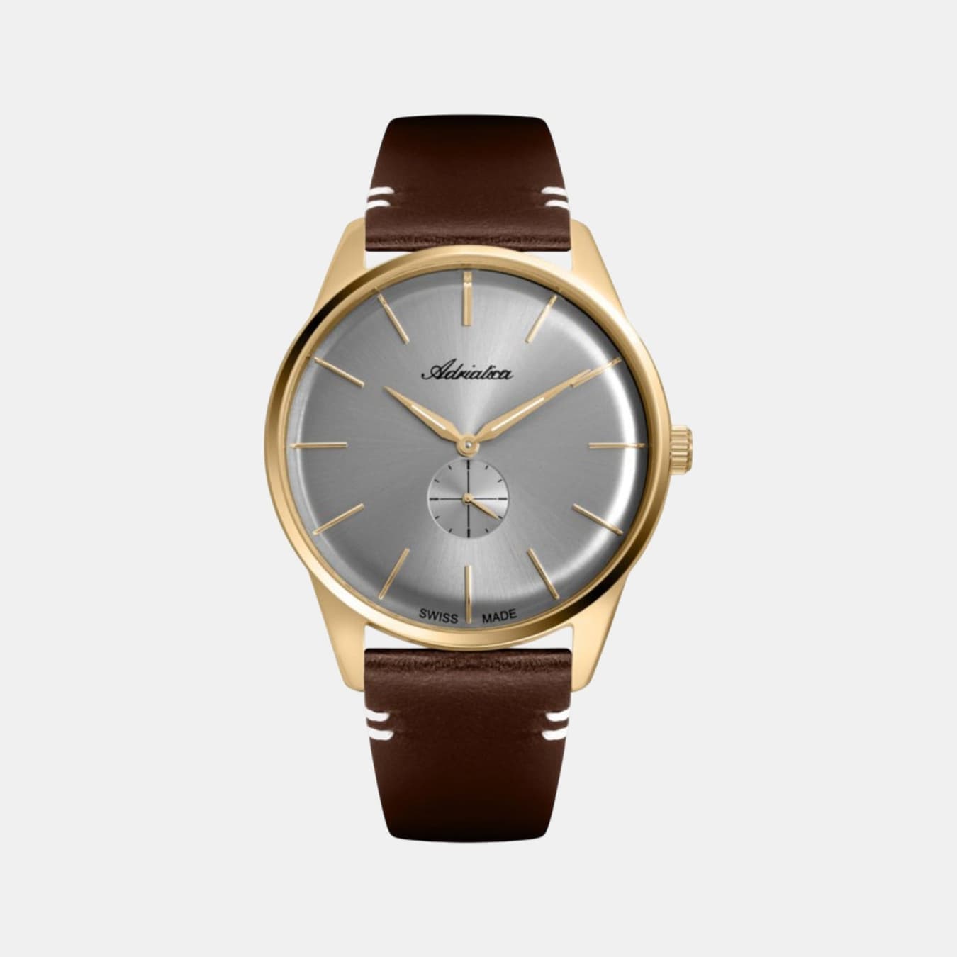 Men's Quartz Grey Dial Analog Leather Watch A8264.1217Q