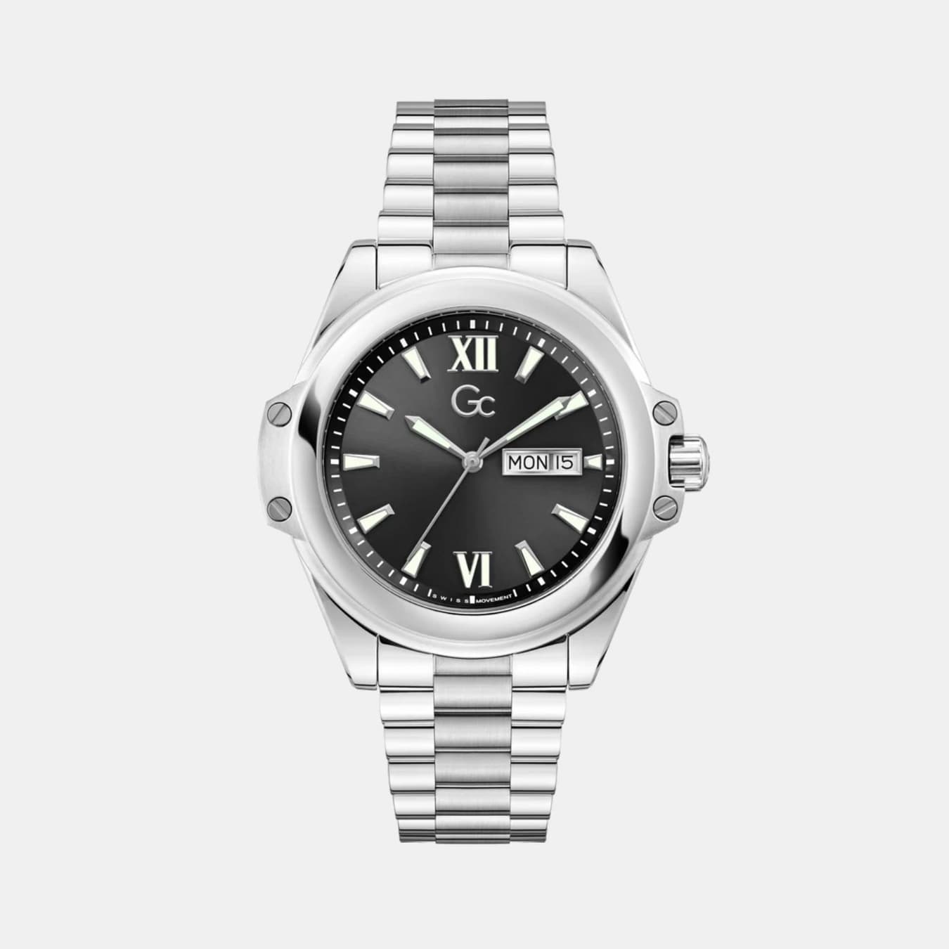 Bolt Men's Quartz Black Dial Analog Stainless Steel Watch Z60003G2