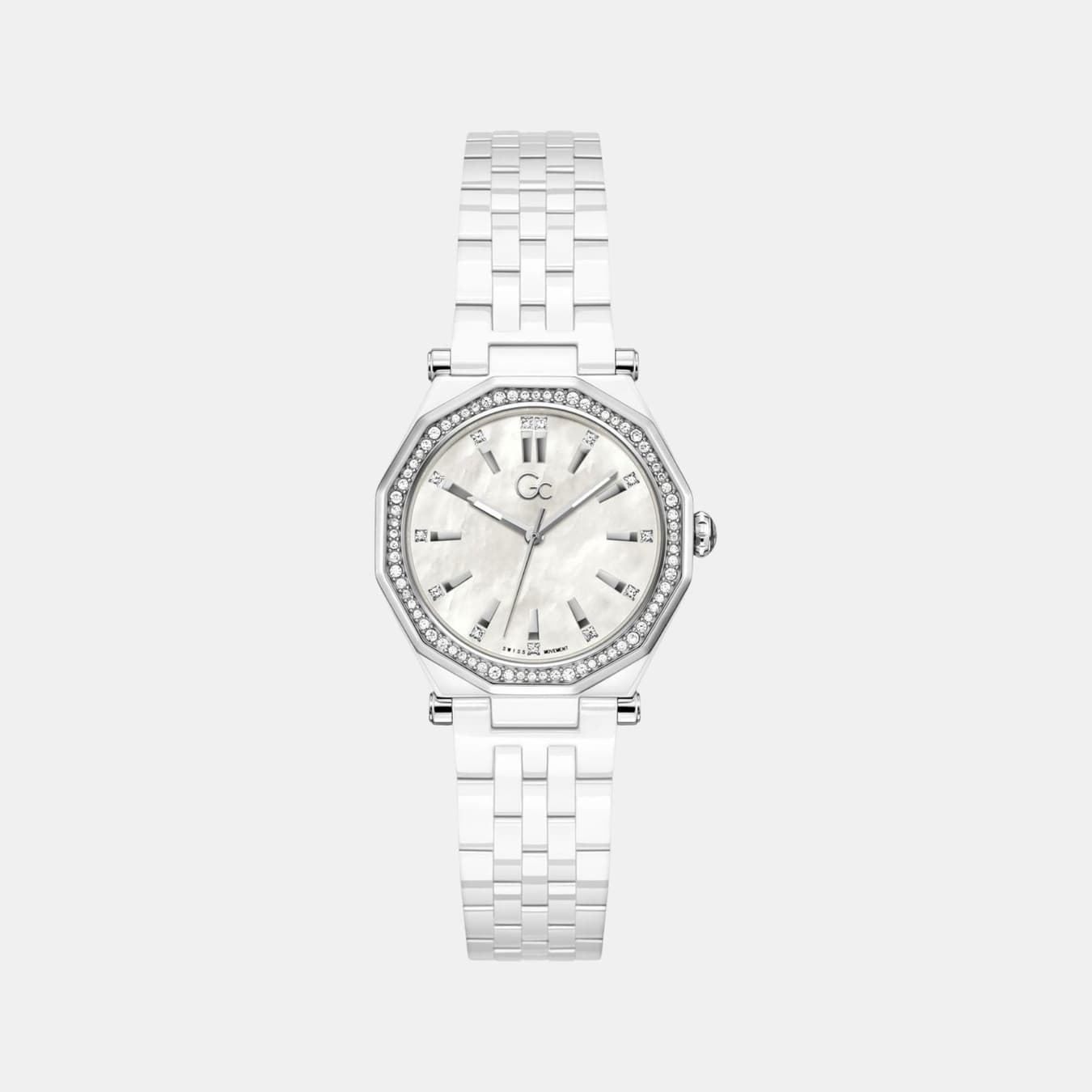 Gc Gleam Women's Quartz White Dial Multi-Function Ceramic Watch Z59003L1