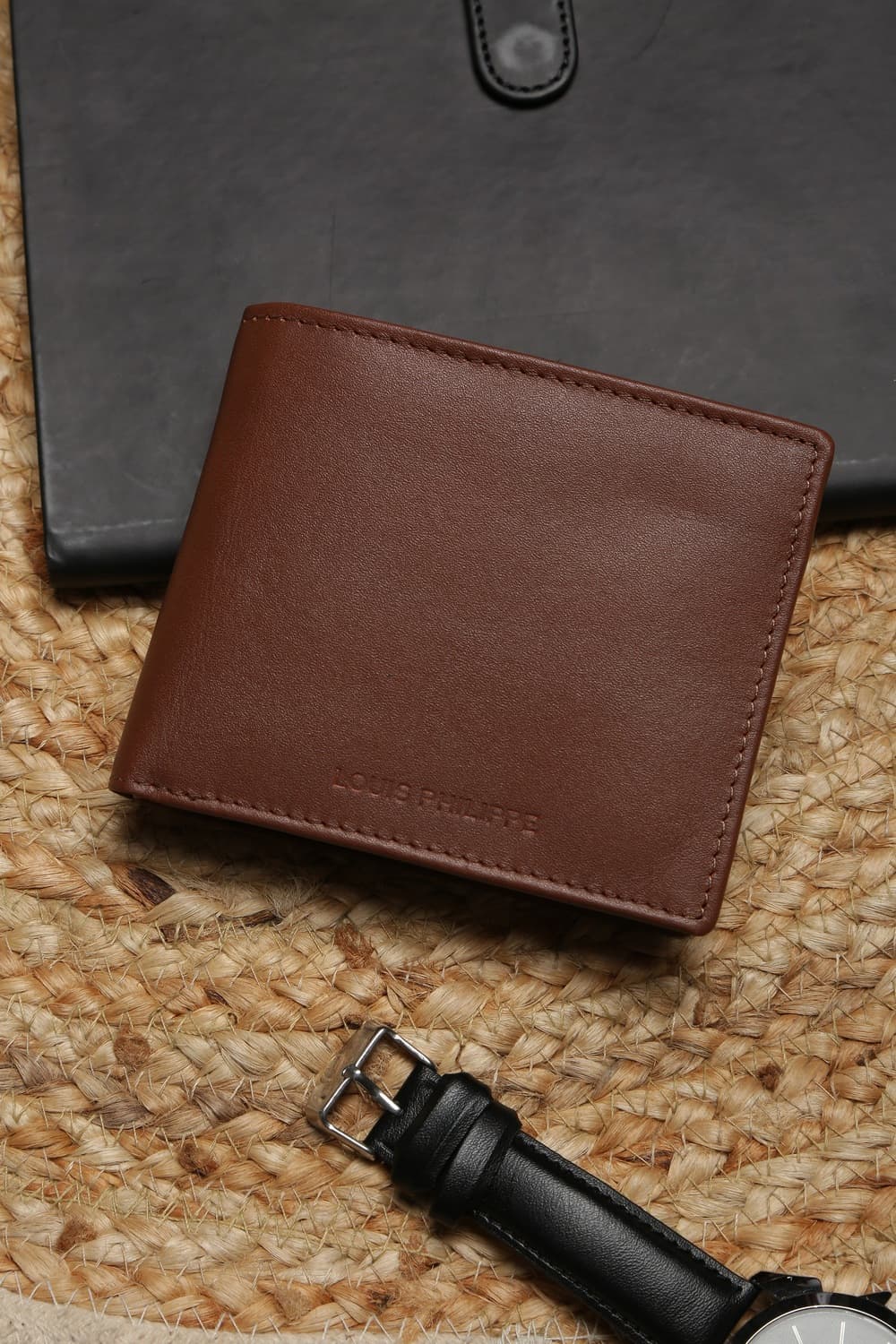 Men's Tan Solid Bifold Card Wallet