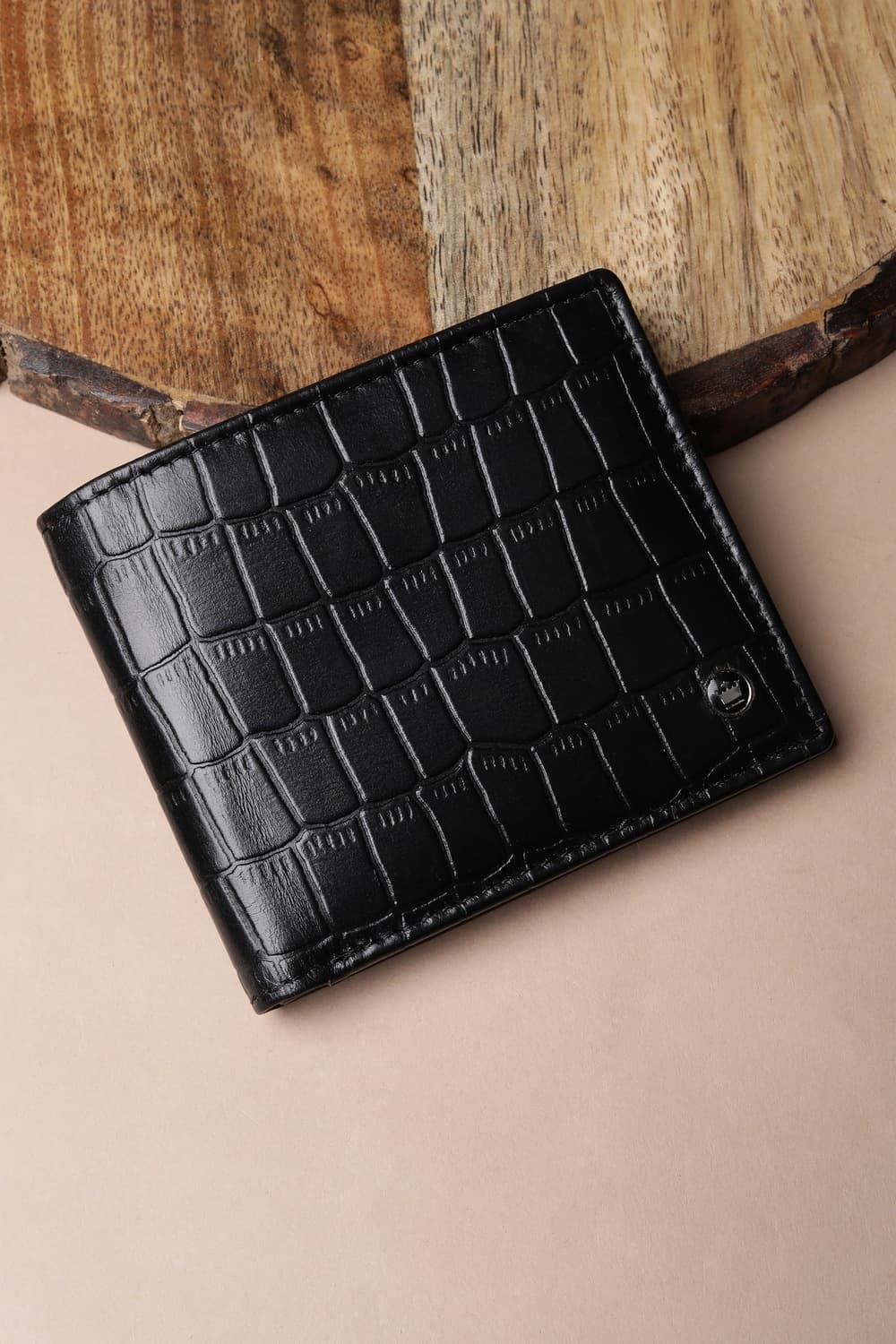Men's Black Textured Leather Wallet