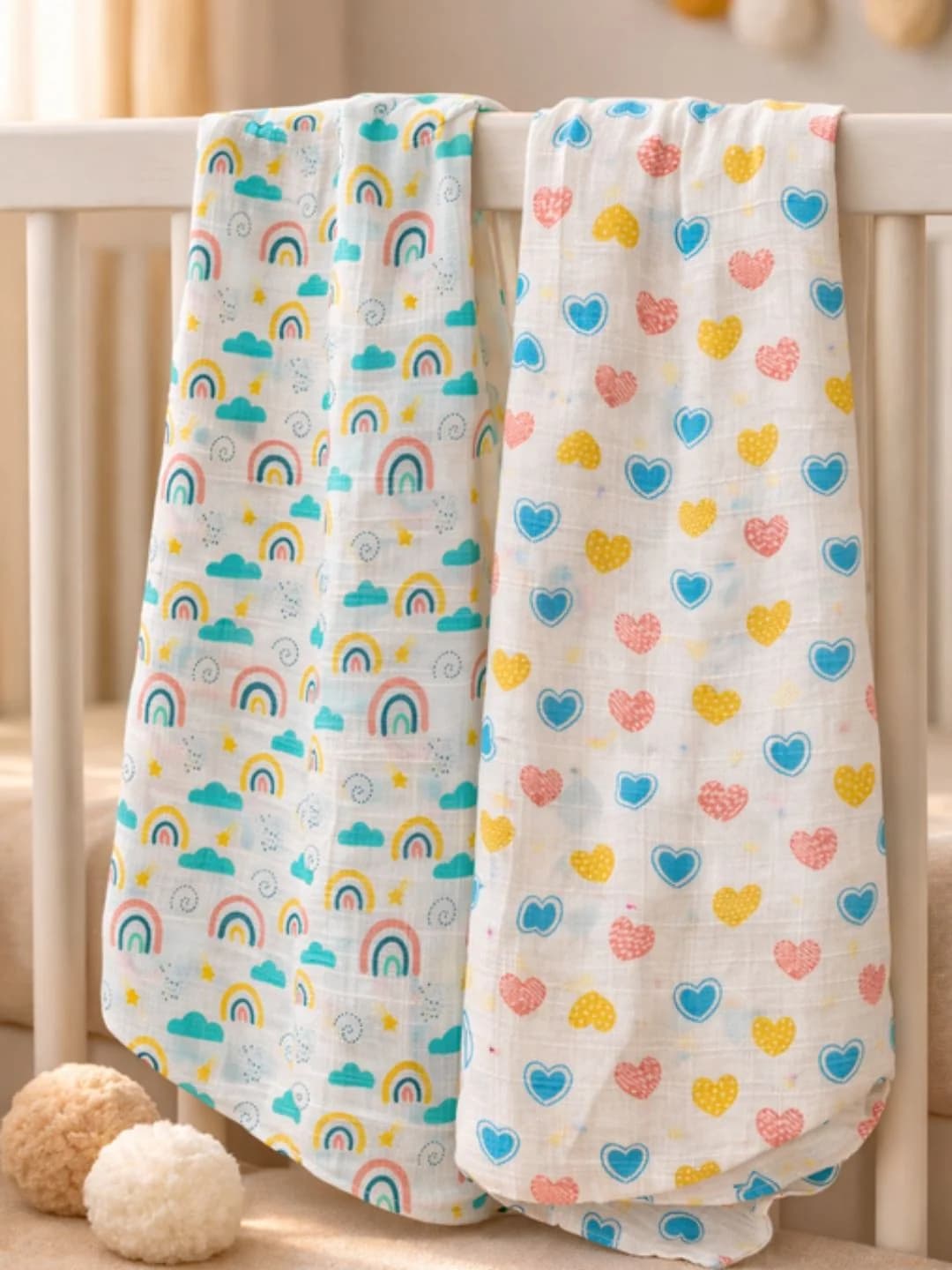 Baby Boys Muslin Cotton All-Over Print Woven Swaddles - Pack of 2