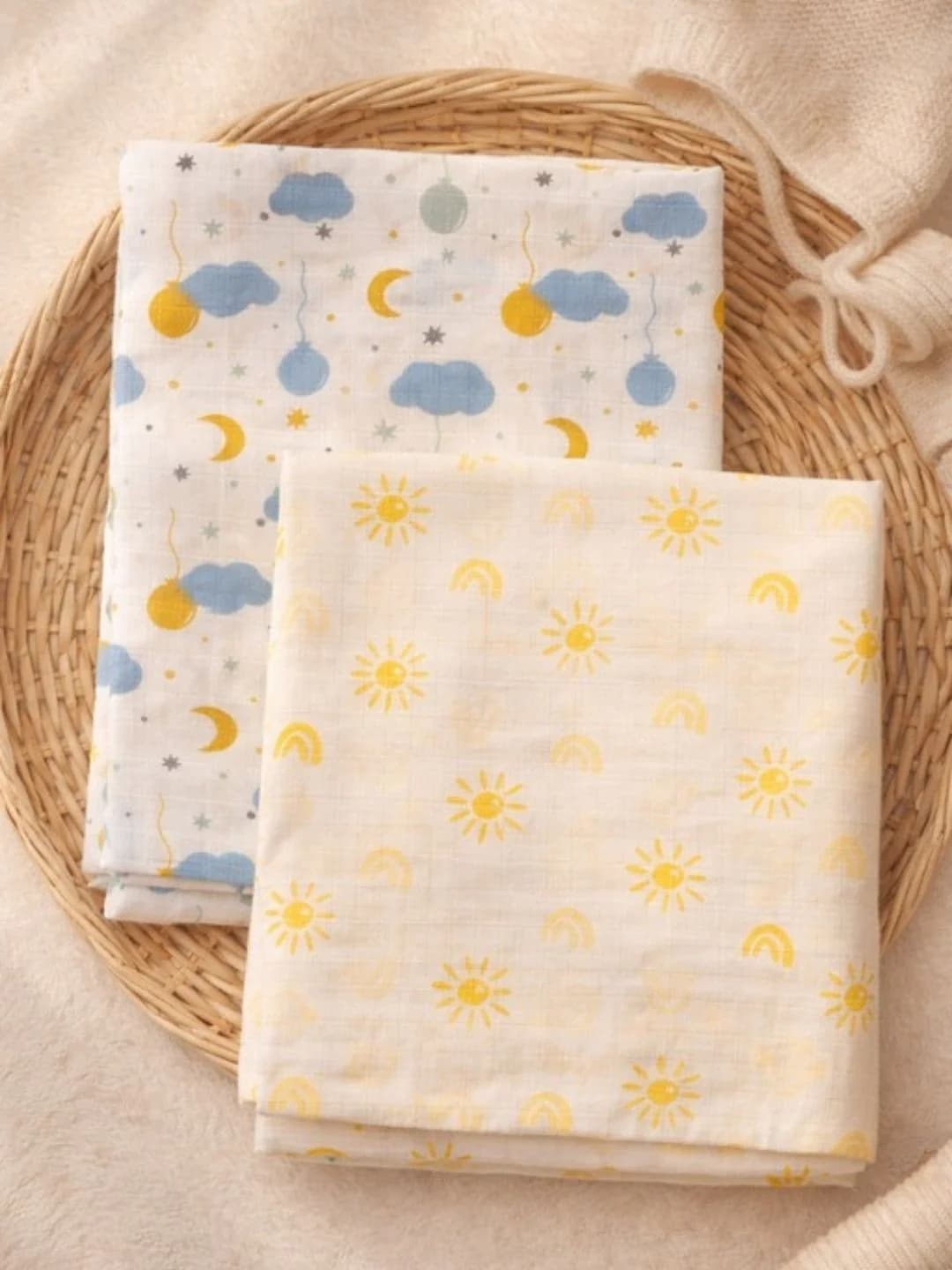 Baby Boys Muslin Cotton All-Over Print Woven Swaddles - Pack of 2
