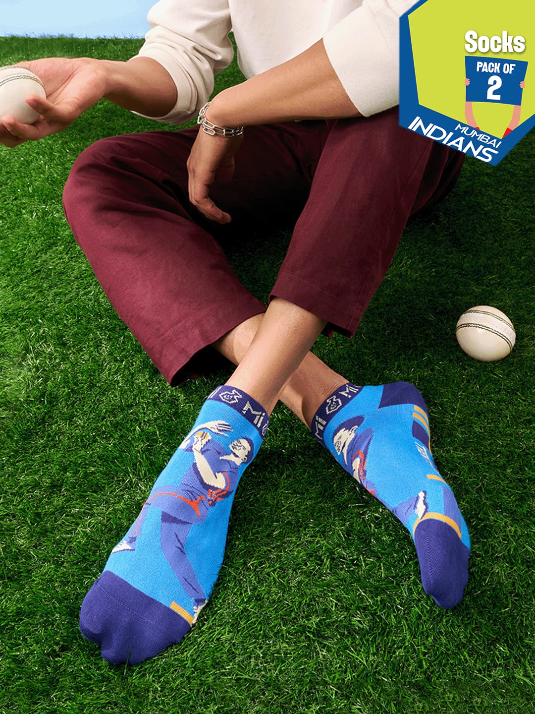 Hexafun x MI Airboom Unisex Multicolor Ankle Length Socks - Pack of 2