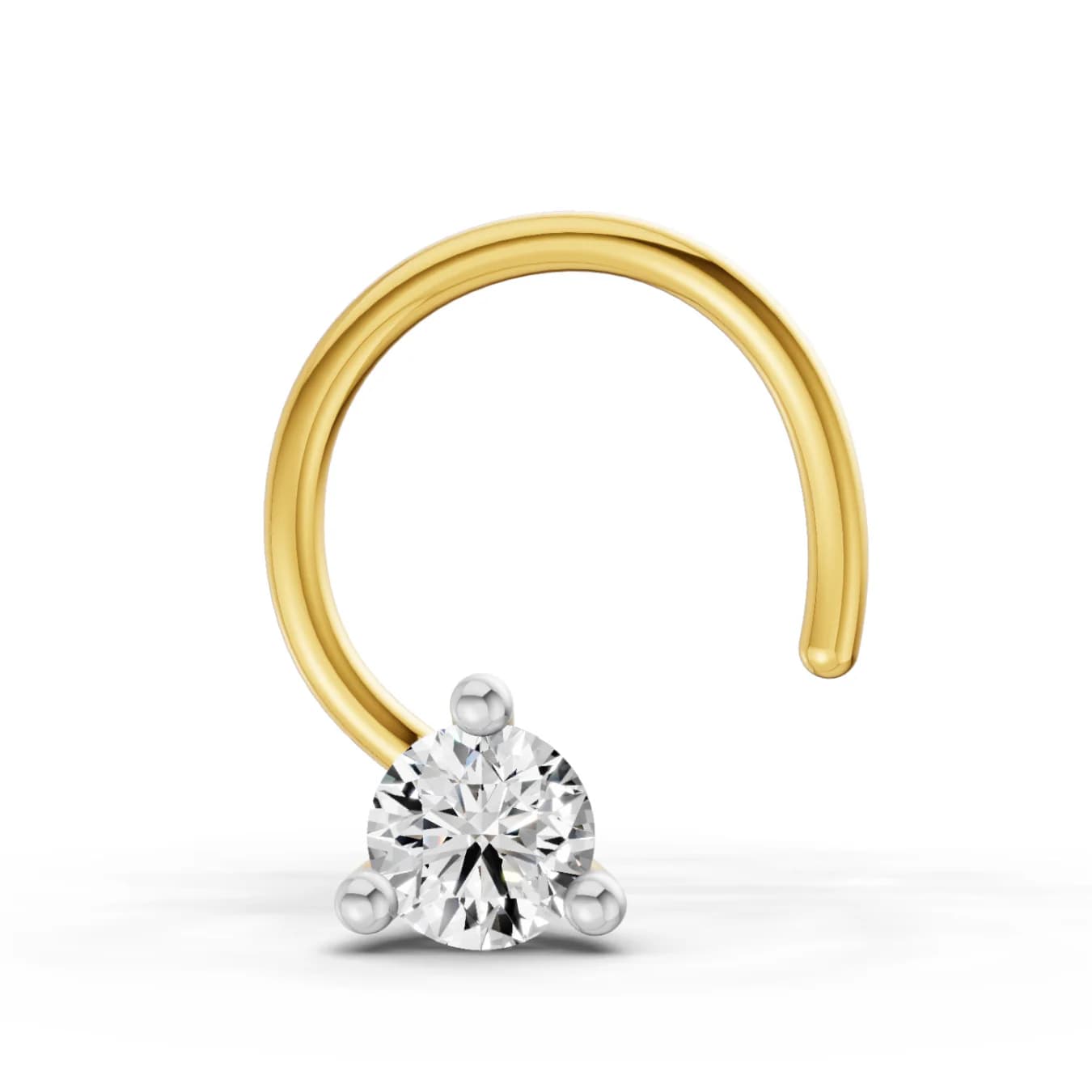 Women's Lab Grown Diamond 0.03 Carat Floral Diamond 14K Gold IGI Certified FG VS Quality Diamonds Nose Pin