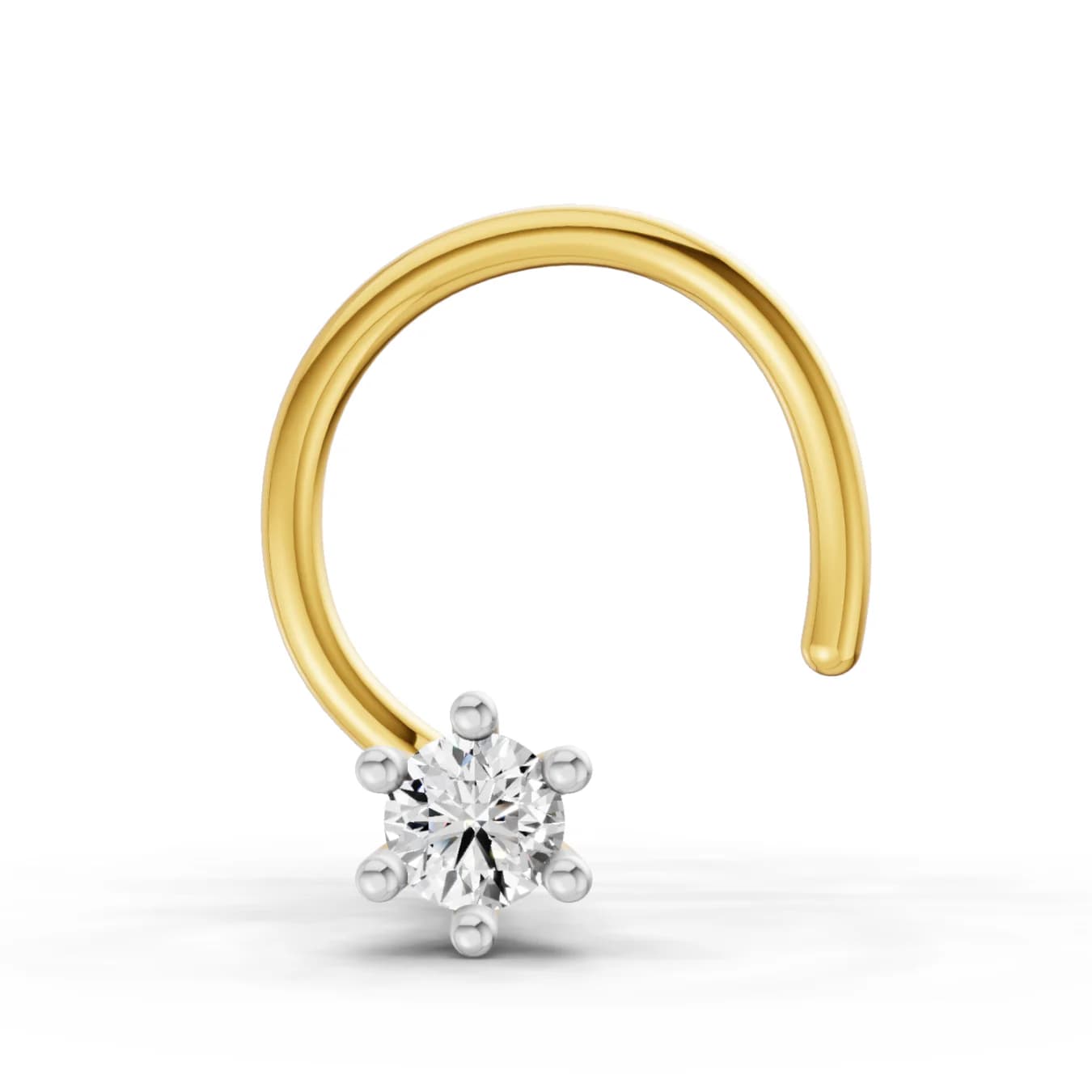 Women's Lab Grown 0.03 Carat Solitaire Diamond 14K Rose Gold IGI Certified FG VS Quality Nose Pin