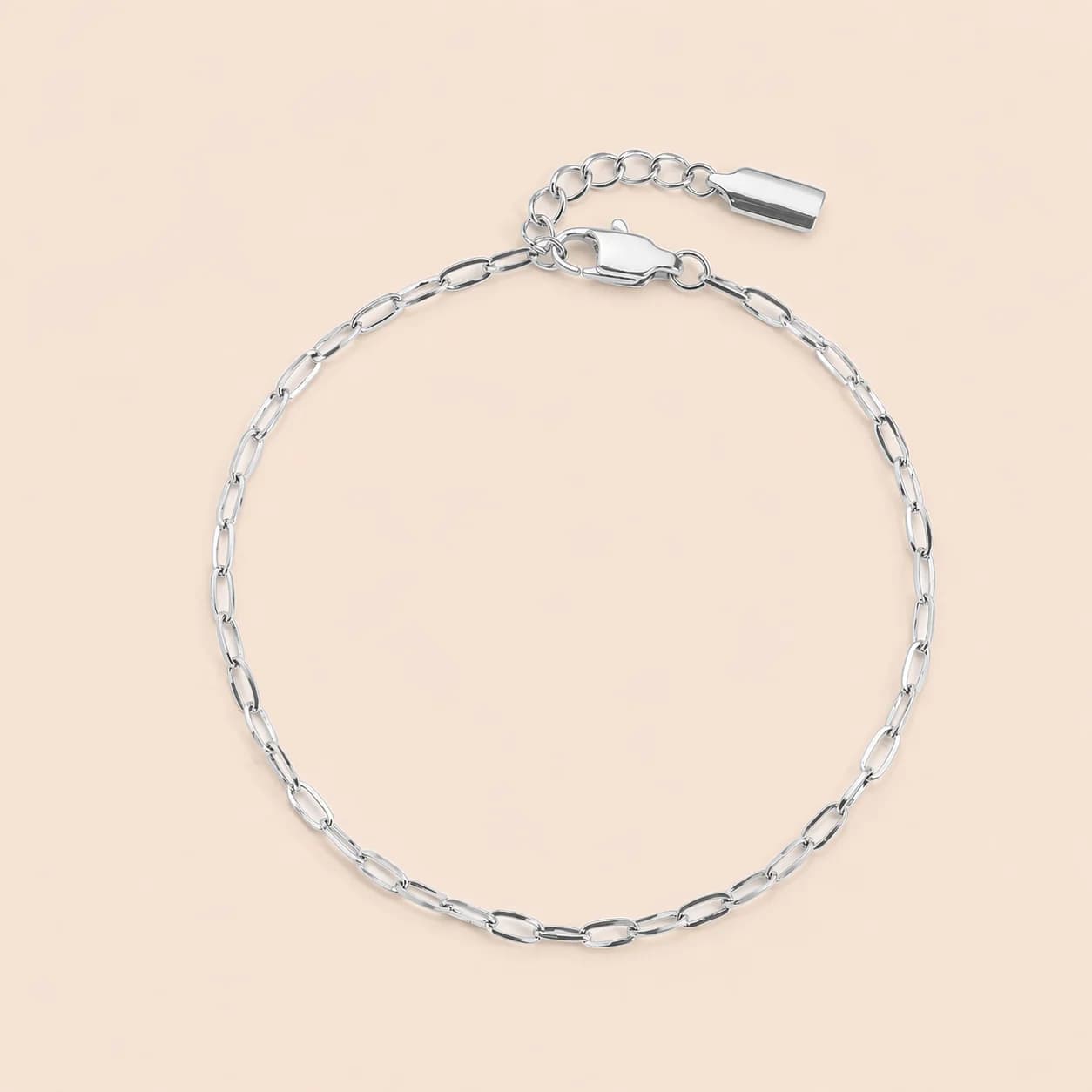 Men's Anchor Silver Minimal Link Chain Bracelet in Silver Tone