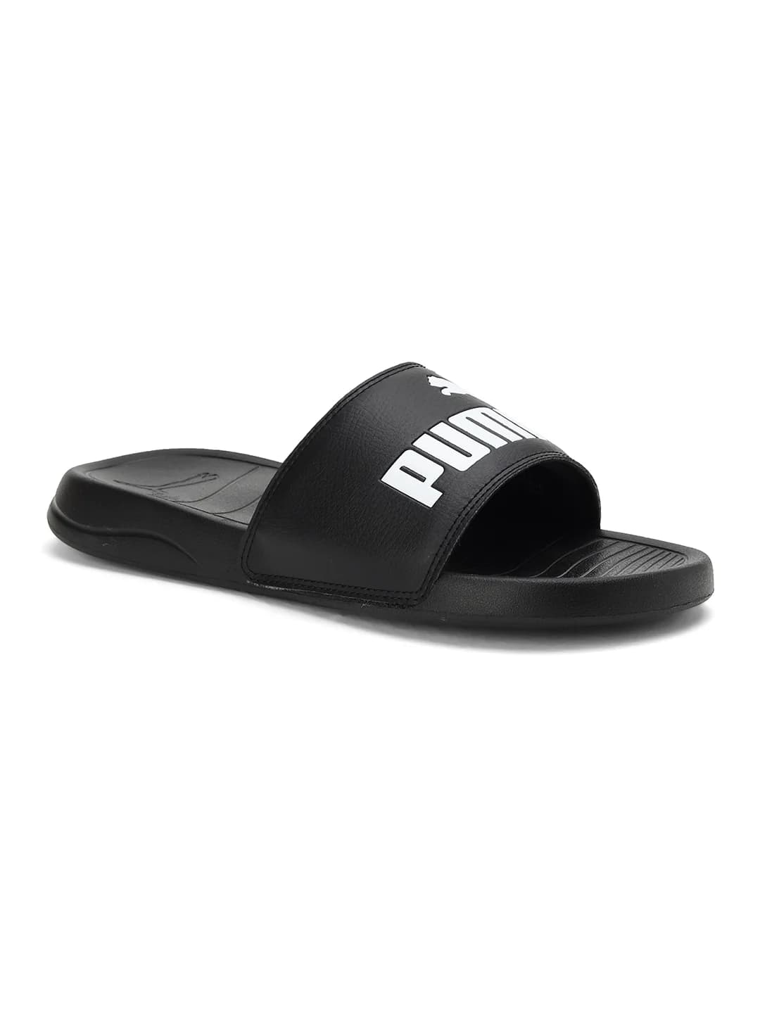 Unisex Black-White Popcat 20 Low-Top Round Toe Slides