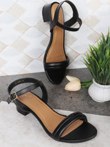 Women's Ankle Strap Round Toe Heeled Sandal