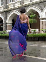 Women's Purple Mul Cotton Saree