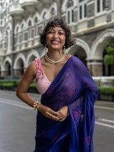 Women's Purple Mul Cotton Saree