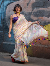Women's Multicolor Mul Cotton Saree
