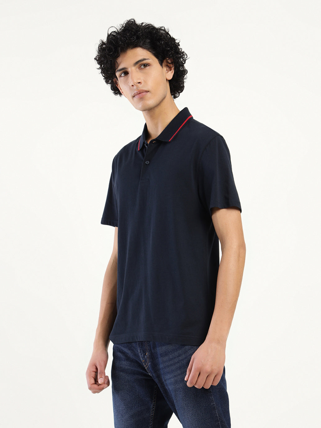 Mens Casual Navy Blue Polo Tshirt