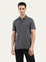 Mens Casual Charcoal Grey Polo Tshirt