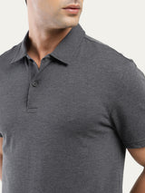 Mens Casual Charcoal Grey Polo Tshirt