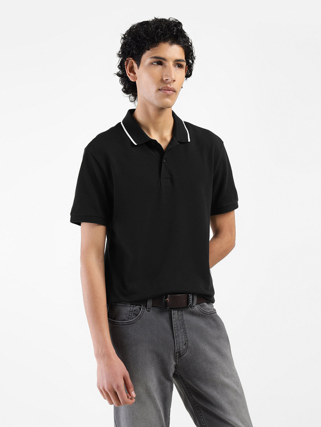 Mens Casual Black Polo Tshirt