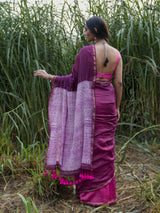 Women's Multicolor Chanderi Silk Saree with Blouse Piece