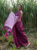 Women's Multicolor Chanderi Silk Saree with Blouse Piece