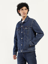 Mens Blue Casual Regular Fit Solid Full Sleeves Denim Jacket